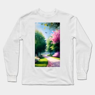 Spring Morning Walkway Long Sleeve T-Shirt